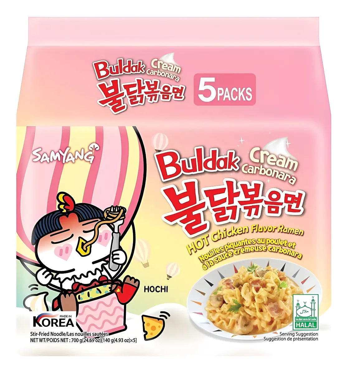 Pack X5 Ramen Coreano Buldak carbonara crema