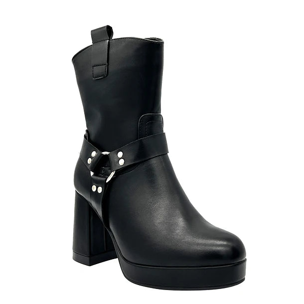 Bota para mujer color negro con plataforma