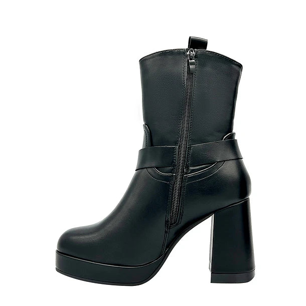 Bota para mujer color negro con plataforma